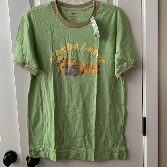PUSHEEN CAT Garden Green T-Shirt Sz M - Picture 1 of 4